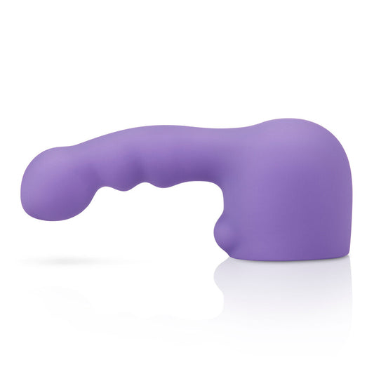Textured silicone wand attachment with a rippled design, weighted for deeper stimulation.