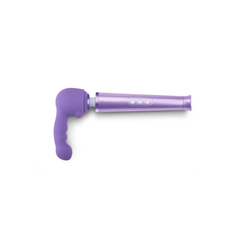 Textured purple silicone attachment for a wand massager, designed for targeted stimulation.
