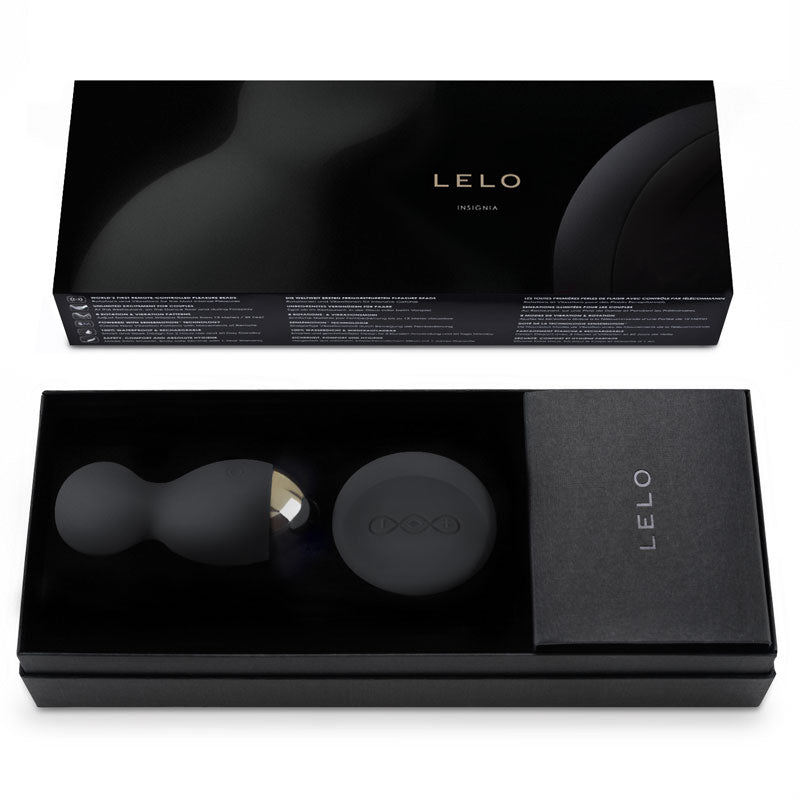A set of black lelo hula beads, smooth and sleek, designed for pelvic floor exercise.