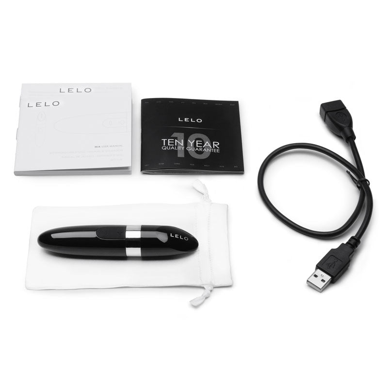 The sleek black lelo mia version 2 vibrator, featuring a smooth, luxurious finish.