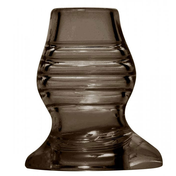Master Series tunnel plug in black, designed for advanced stretching and deep excavation play.