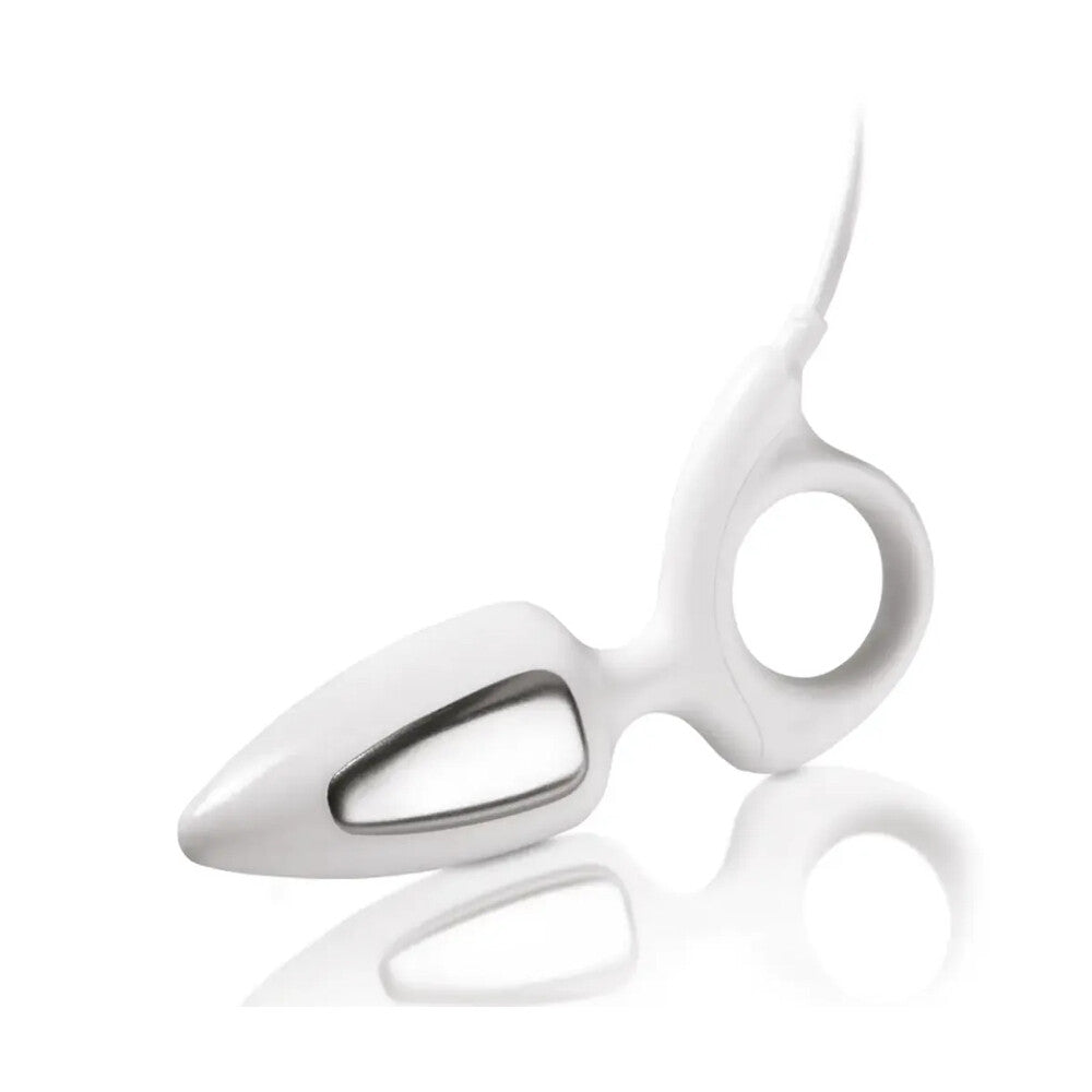 MyStim Romeo probe, designed for anal and vaginal electro sex stimulation, silver finish.