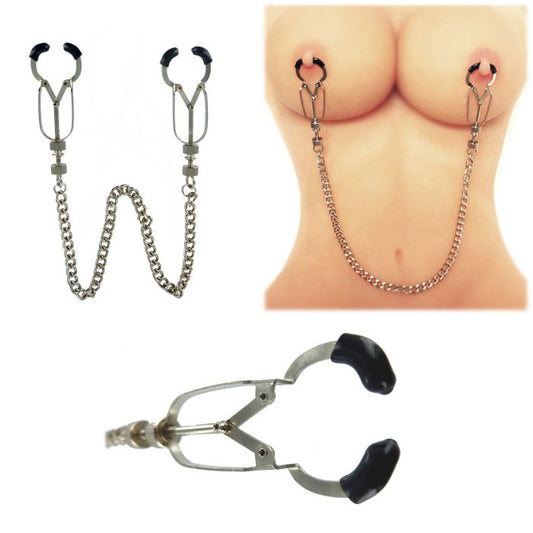 Master Series Bauhaus Precision Nipple Vice: stainless steel nipple clamps with a smooth, polished finish.