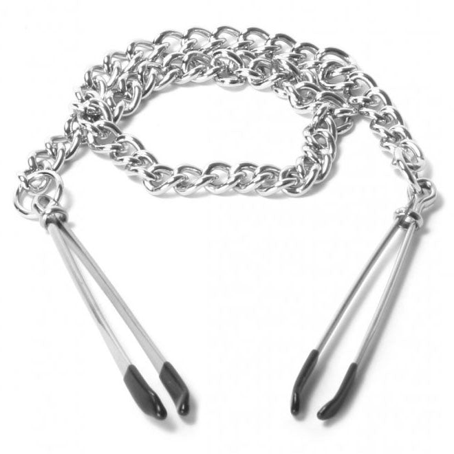 master series reign tweezer nipple vice, shiny metal clamps designed for nipple play