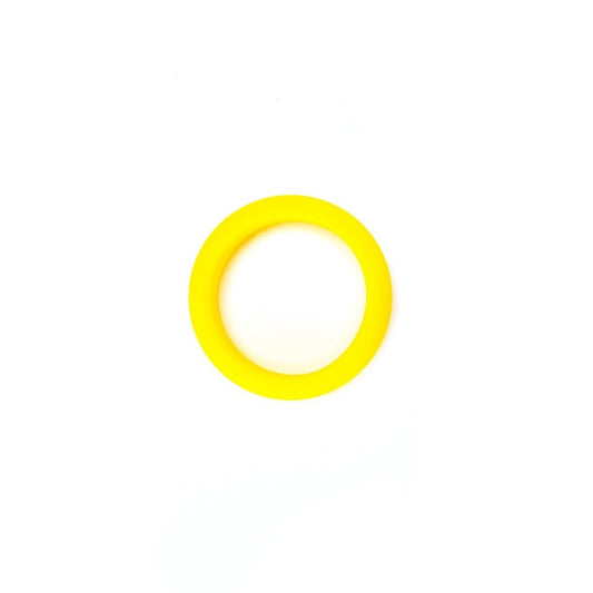 close-up of a smooth, grey 42mm silicone ring, a subtle symbol of love.