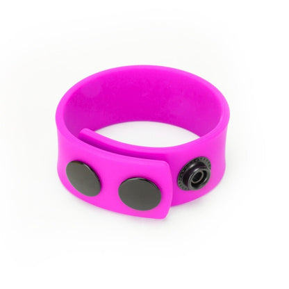 Purple silicone cock strap or love ring for enhanced pleasure and support.