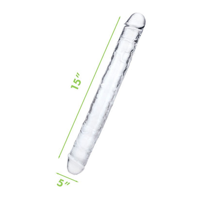 Me You Us ultra double dildo, 15 inches, realistic flesh-toned silicone sex toy
