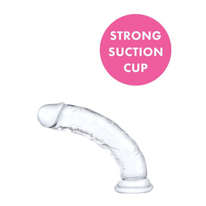 Clear, six-inch dildo from Me You Us, a smooth and discreet adult pleasure product.