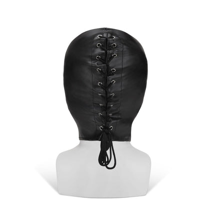 me you us full coverage hood in a dark fabric, part of the masks range