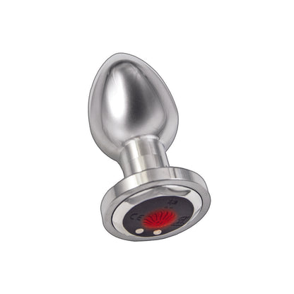 Silver vibrating butt plug with remote control, a sensual toy from Nasswalk Toys.