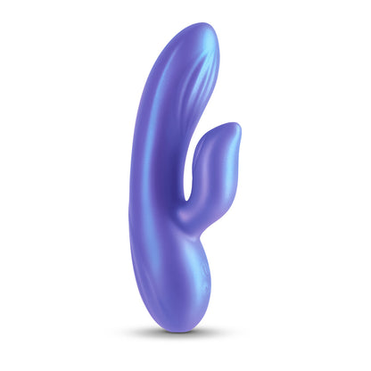 Dual vibrator with clitoral stimulator in a seductive angel design, perfect for intimate exploration.