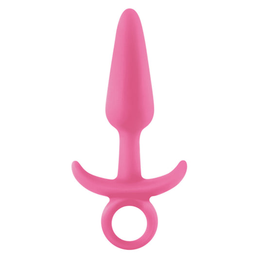 A small, shimmering purple FireFly Prince butt plug from NS Novelties, for anal play.
