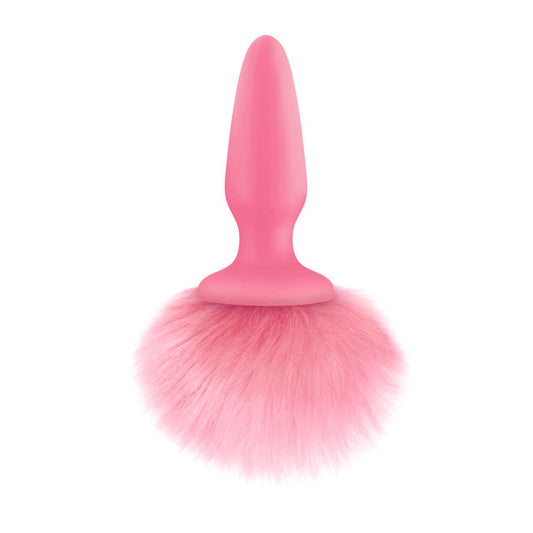 Pink bunny tail butt plug from NS Novelties, a fluffy and playful bedroom accessory.