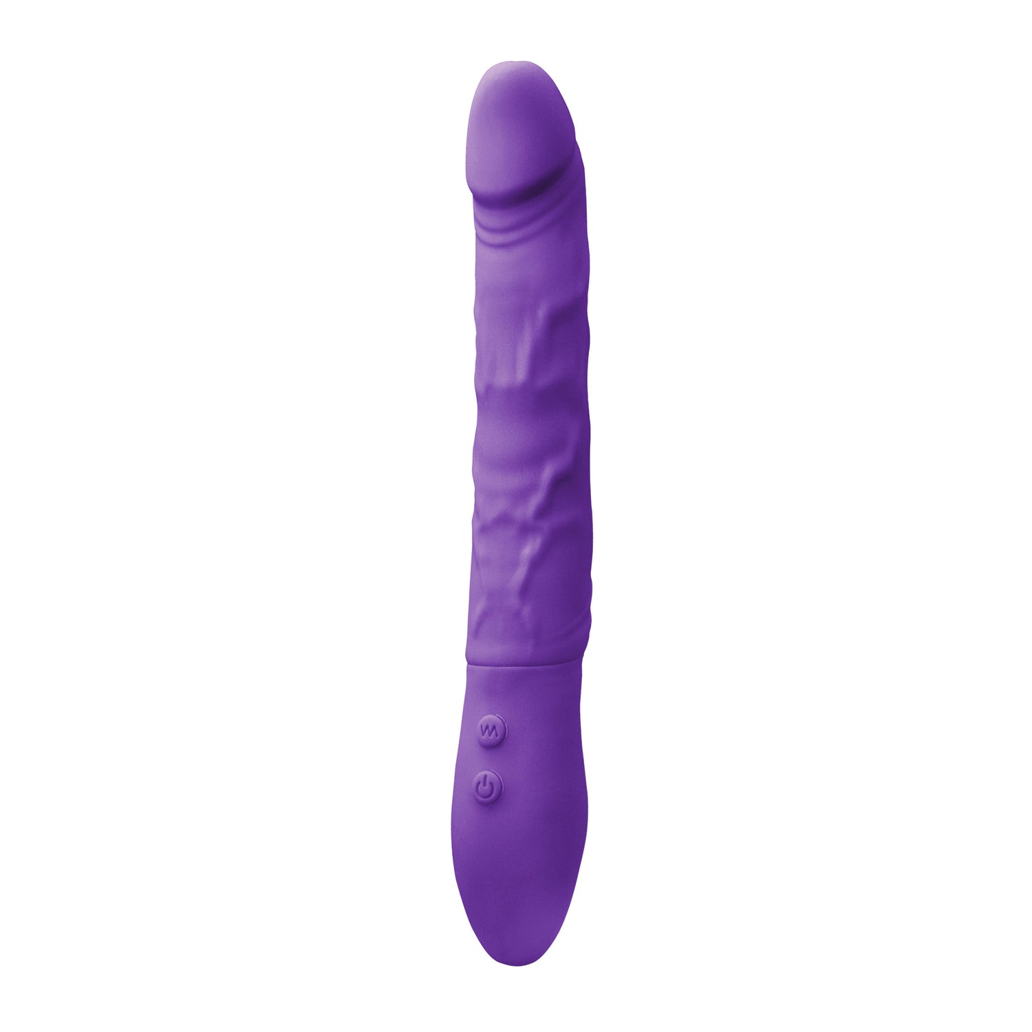 Petite purple rechargeable penis vibe with a textured, swirling design, from NS Novelties.