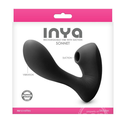 Rechargeable purple vibrator with a curved tip for clitoral stimulation, made by ns novelties.