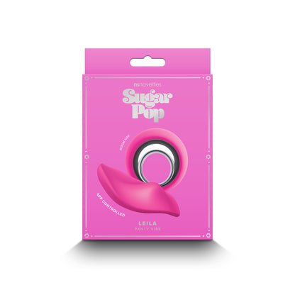 Close-up of the sugar pop leila panty vibe and remote control, a clitoral vibrator.