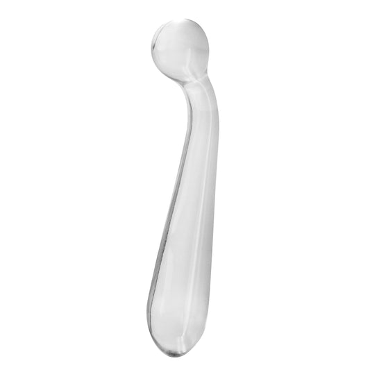 Close-up of a crystal premium glass g-wand from ns novelties, showcasing the smooth glass finish.