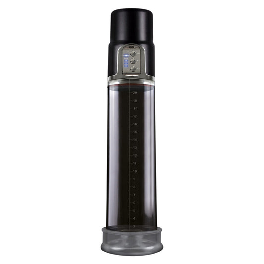 ns novelties renegade powerhouse rechargeable pump for penis enlargement, grey and clear plastic.