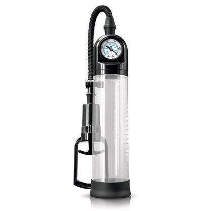 The NS Novelties renegade psi pump, a clear plastic penis enlargement device.