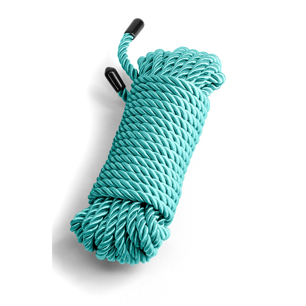 Teal coloured, 25 foot length of bound rope, a restraint from NS Novelties.