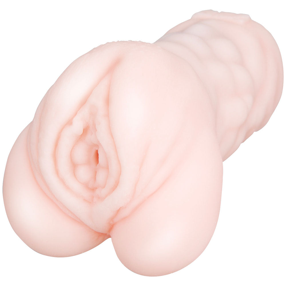 Okita Anri masturbator, a realistic-looking adult toy for solo male pleasure, photographed close-up.
