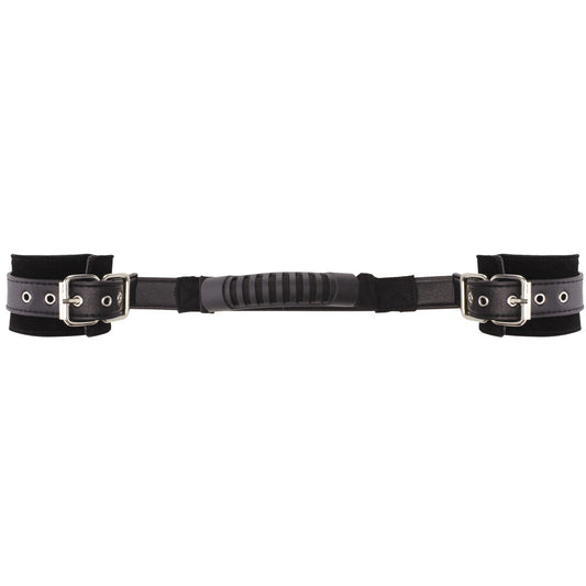 shots toys ouch adjustable black leather handcuffs for playful restraint sessions