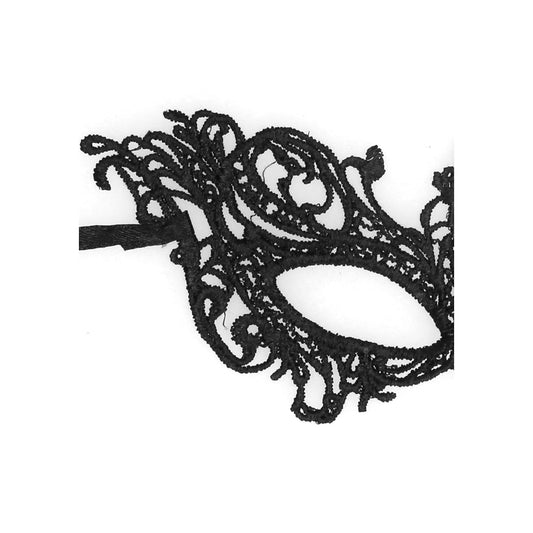 shots toys ouch royal black lace mask, a seductive eye covering for mysterious nights.