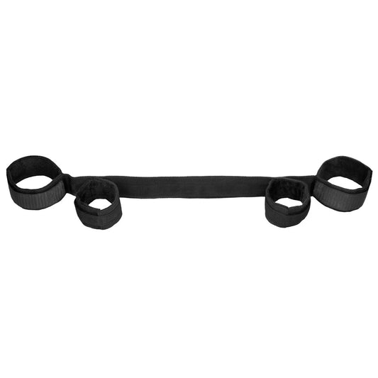 Shots Toys ouch spreader bar with black hand and ankle cuffs, restraints
