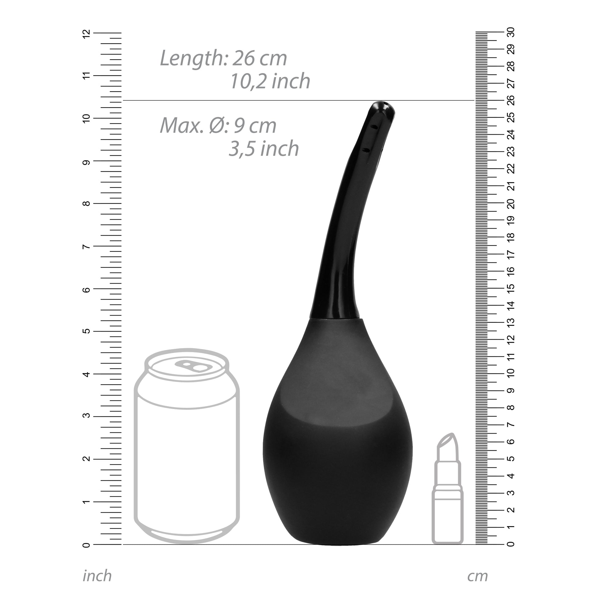 Ouch intimate douche in black, a personal hygiene product from Shots Toys.
