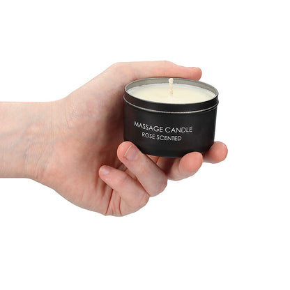 Rose-scented massage candle by Shots Toys, 100g, for a relaxing bath and massage.