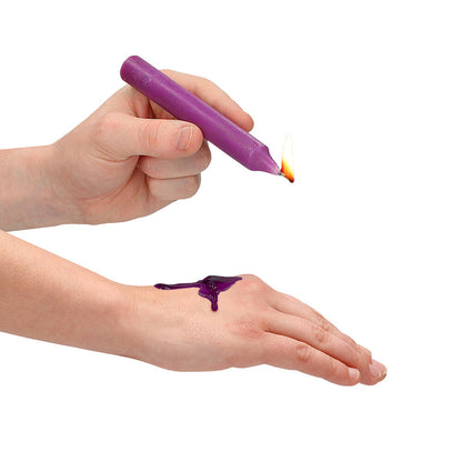 Four small teasing wax candles in assorted colours, ideal for bath and massage play.