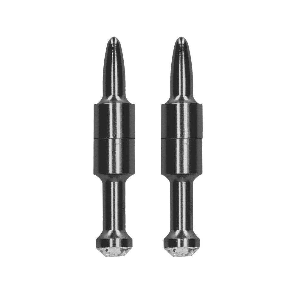 shots toys grey nipple clamps with diamond pin accent, magnetic fastening