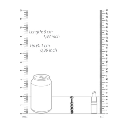 Stainless steel ridged urethral plug from shots toys, a medical instrument.