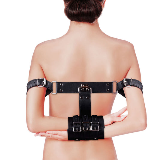 Black complete arm restraints from Shots Toys, part of our collection of restraints.