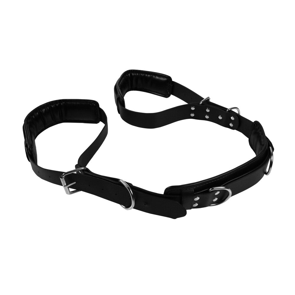 shots toys ouch padded thigh sling in black, a restraint with soft padding.