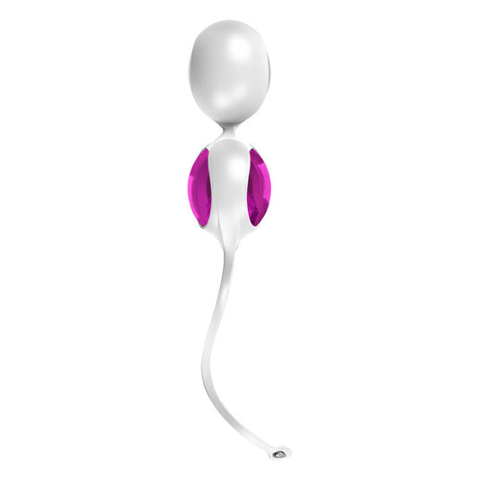 ovo l1 weighted love balls, white and light violet silicone for pelvic floor exercises