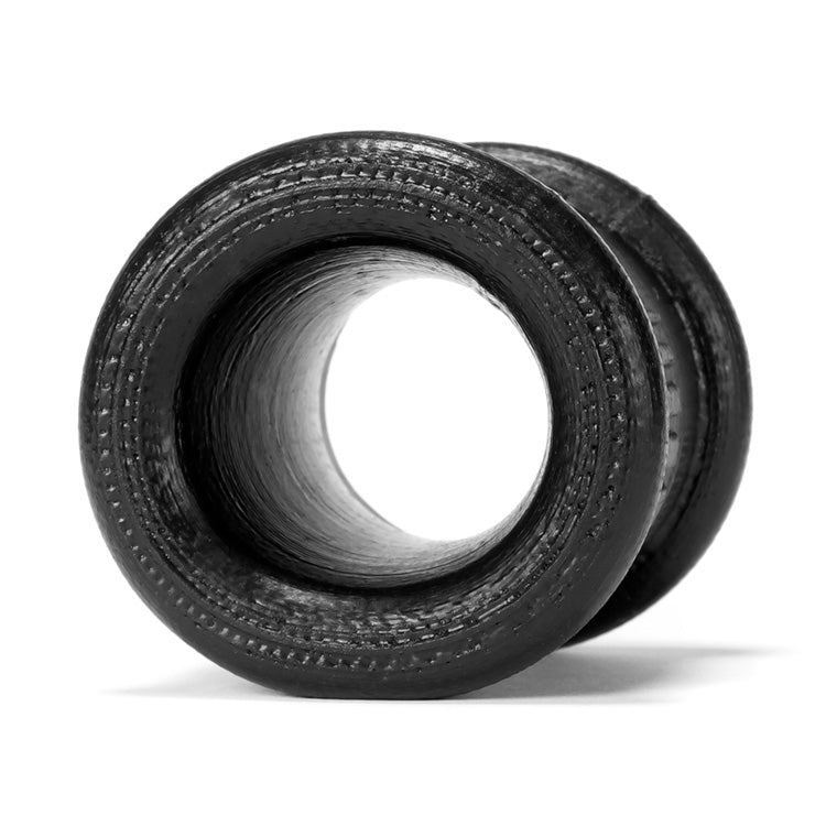 Oxballs neo tall ballstretcher in black, a textured love ring for enhanced pleasure.
