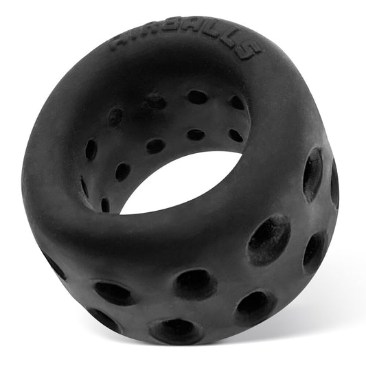 Black oxballs airballs airlite love ring for ball stretching, icy finish.