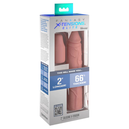 pipedream xtensions elite, clear plastic device to aid penis enlargement, two inches.
