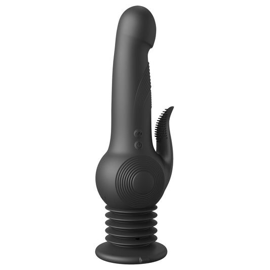 PipeDream pogo thruster vibrator in black, a fun other style vibe for pleasure.