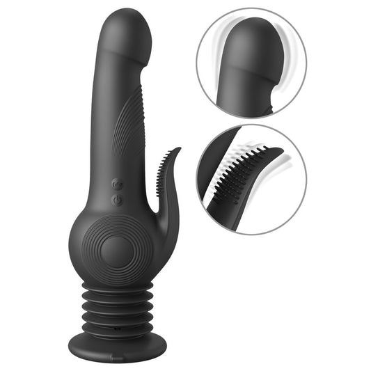 PipeDream Pogo Thruster vibrator, a black and silver, other style vibe for thrilling fun.