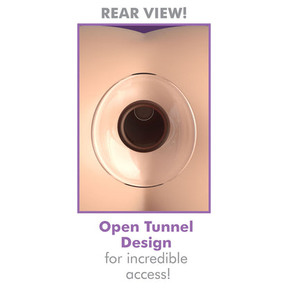 PipeDream beginners glass anal gaper with a clear finish for tunnel stretching.