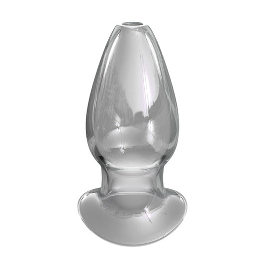 PipeDream glass anal gaper with a tunnel design, for stretching and pleasure.