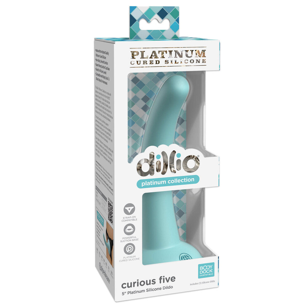 Platinum-look strap-on dildo with a textured shaft for curious pleasures, part of the dillio five set.