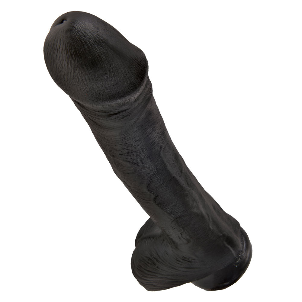 Lifelike 13-inch dildo with realistic balls and a sturdy suction cup base.