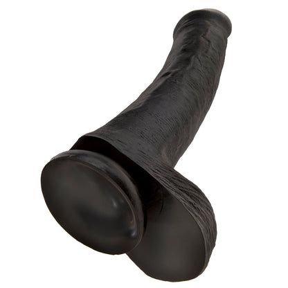 Realistic 13-inch dildo with balls and a suction cup for hands-free fun.