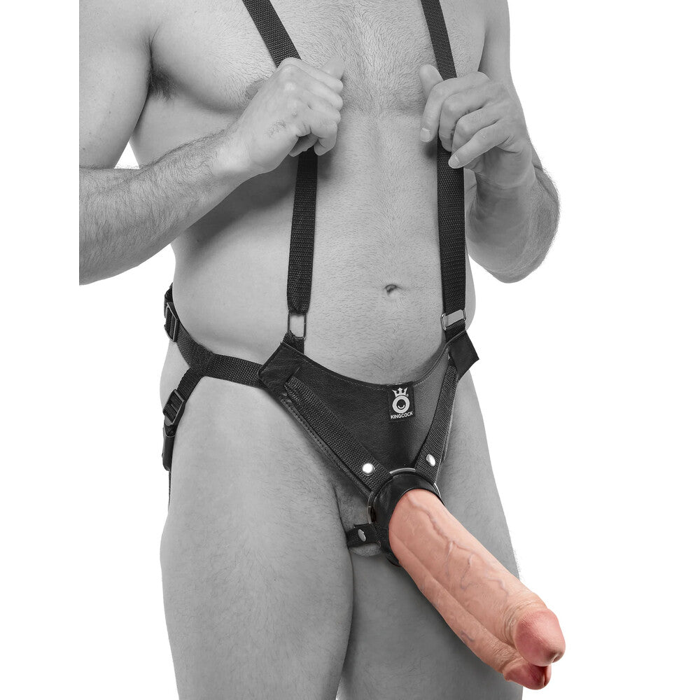 PipeDream's flesh-coloured, dual-ended strap-on dildo with a hollow core and realistic detailing