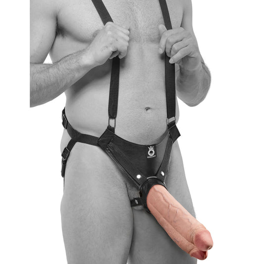 PipeDream's flesh-coloured, dual-ended strap-on dildo with a hollow core and realistic detailing