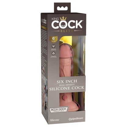 Caramel-coloured, dual-density penis dildo, six inches long, for adult pleasure
