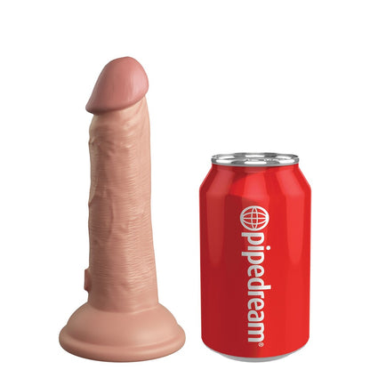 PipeDream elite 6 inch dual density vibrating dildo in flesh pink, a realistic penis.
